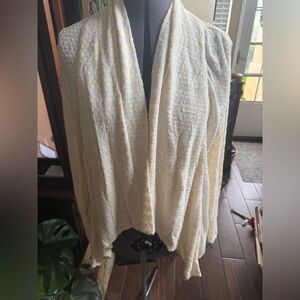 Anthropologie Chic Cream Women's Drape Cardigan